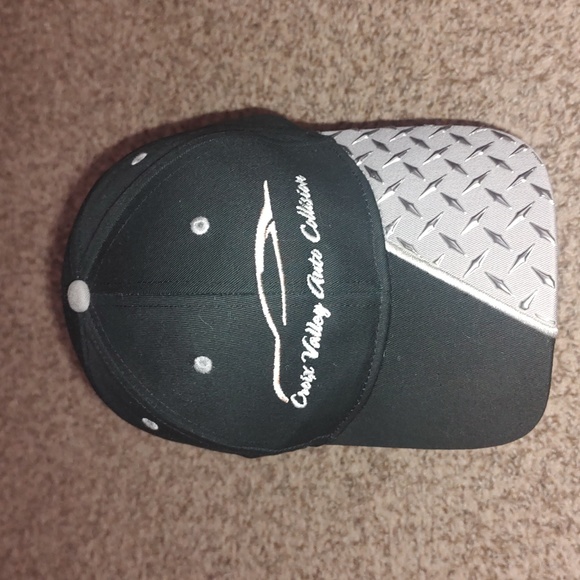 Croix Valley Auto Collision Trucker Strapback Hat  Black Silver - Picture 1 of 9